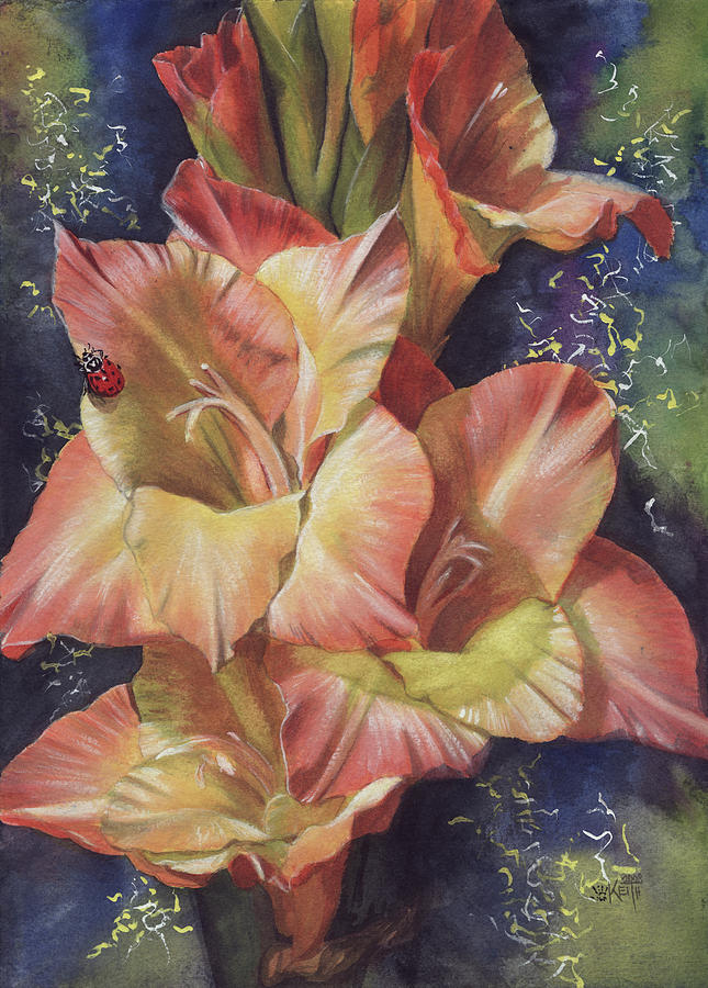 Gladiola Painting - Afternoon #1 by Barbara Keith
