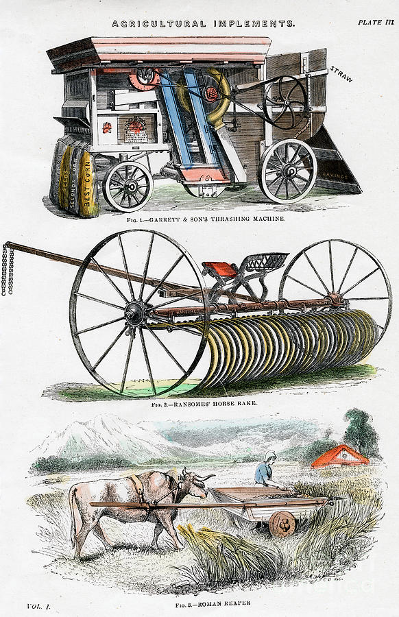 Agricultural Implements, 19th Century #1 Drawing by Print Collector