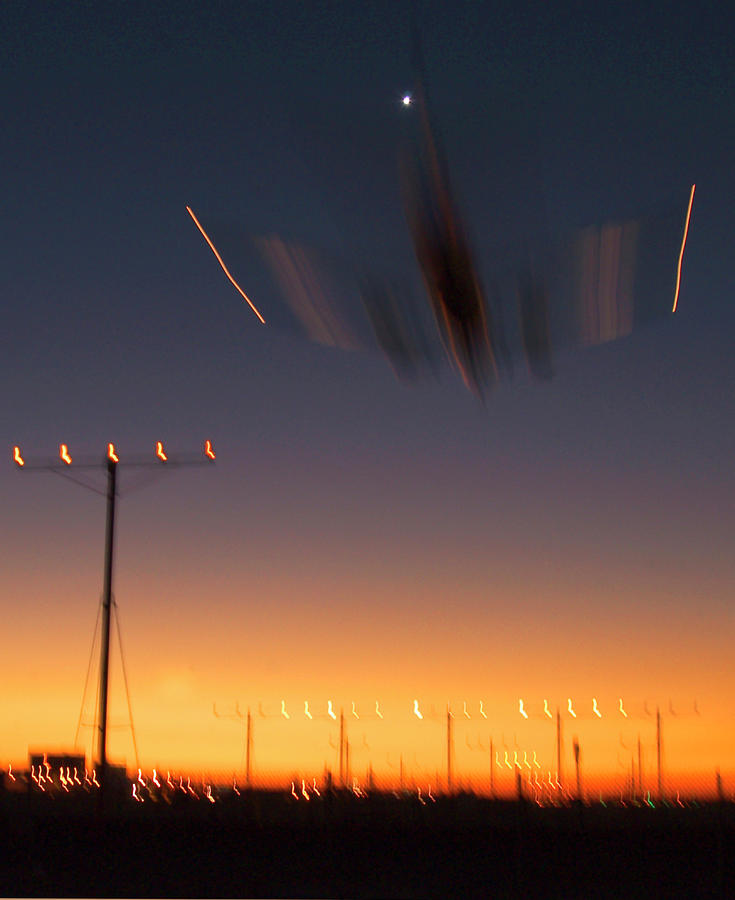 Airplane Tarmac At Sunset #1 Photograph by Mitch Diamond