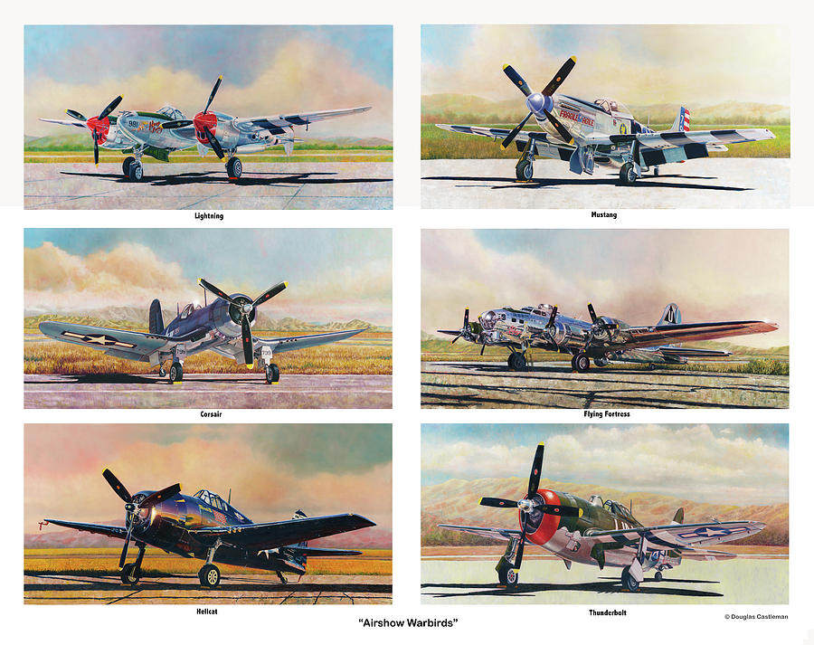 Airshow Warbirds #1 Painting by Douglas Castleman