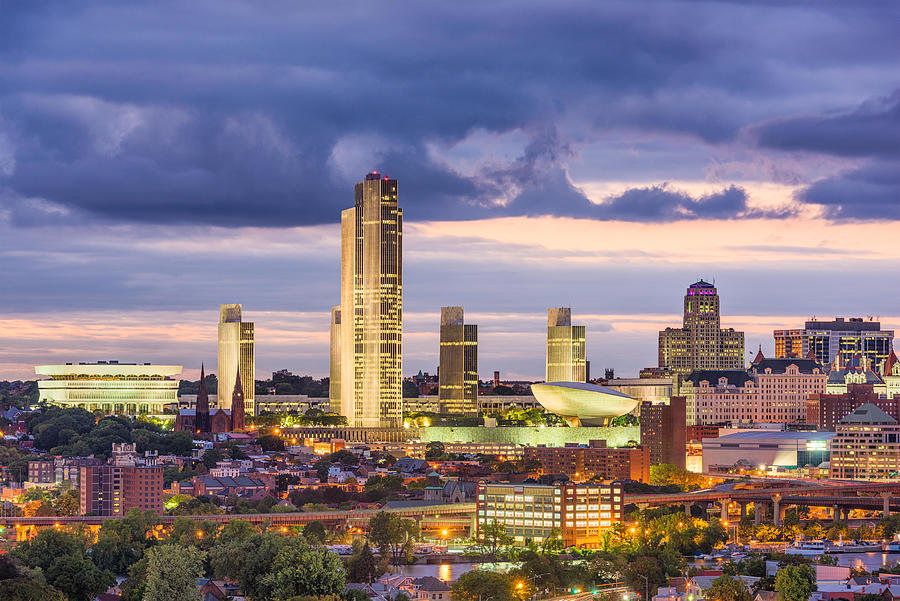 Albany, New York, Usa Skyline At Dusk Photograph by Sean Pavone - Fine ...