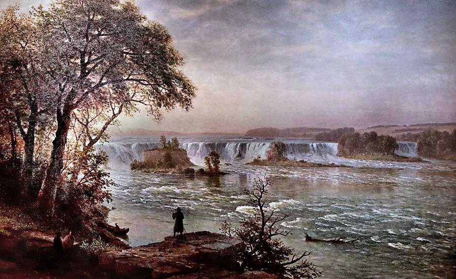 Albert Bierstadt 1830-1902 New York Les Chutes De Saint Antoine The Falls Of Saint Anthony Ca 1885 Painting