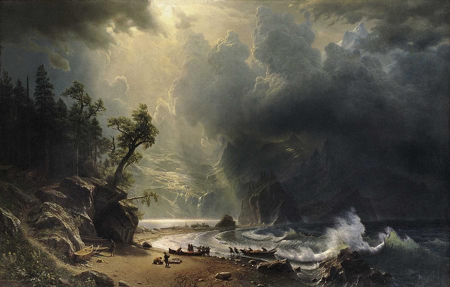 Albert Bierstadt  1830    1902  Puget Sound On The Pacific Coast Painting