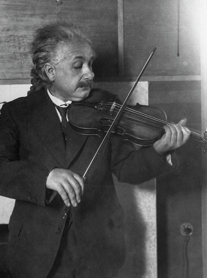 Music Photograph - Albert Einstein #1 by Mansell Collection (E.O. Hoppe)