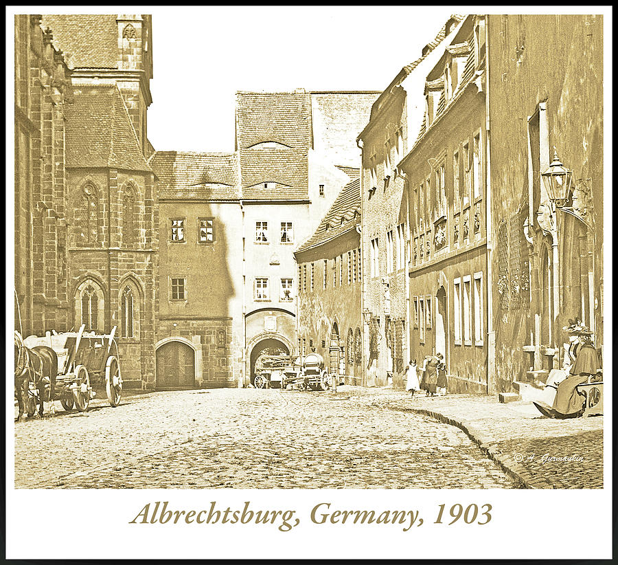 Albrechtsburg Castle and Street Scene, 1903, Vintage Photograph #1 Photograph by A Macarthur Gurmankin