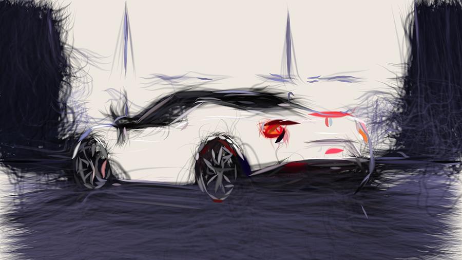 Alfa Romeo 4C Spider Drawing #2 Digital Art by CarsToon Concept