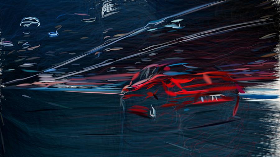 Alfa Romeo Giulietta Drawing #2 Digital Art by CarsToon Concept