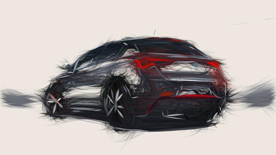 Alfa Romeo Giulietta Veloce Drawing #2 Digital Art by CarsToon Concept