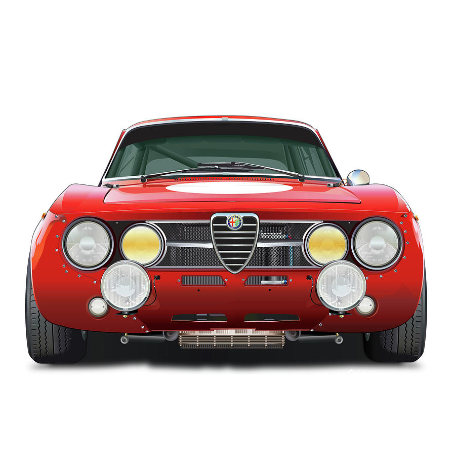 Alfa Romeo GTAM Illustration Drawing by Alain Jamar