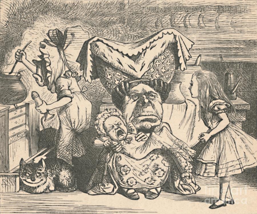Alice, The Duchess, And The Baby, 1889 #1 Drawing by Print Collector