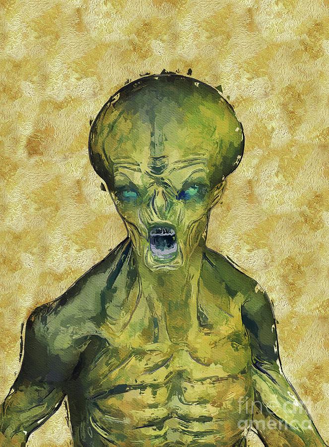 Alien Digital Art - Alien Files #1 by Esoterica Art Agency