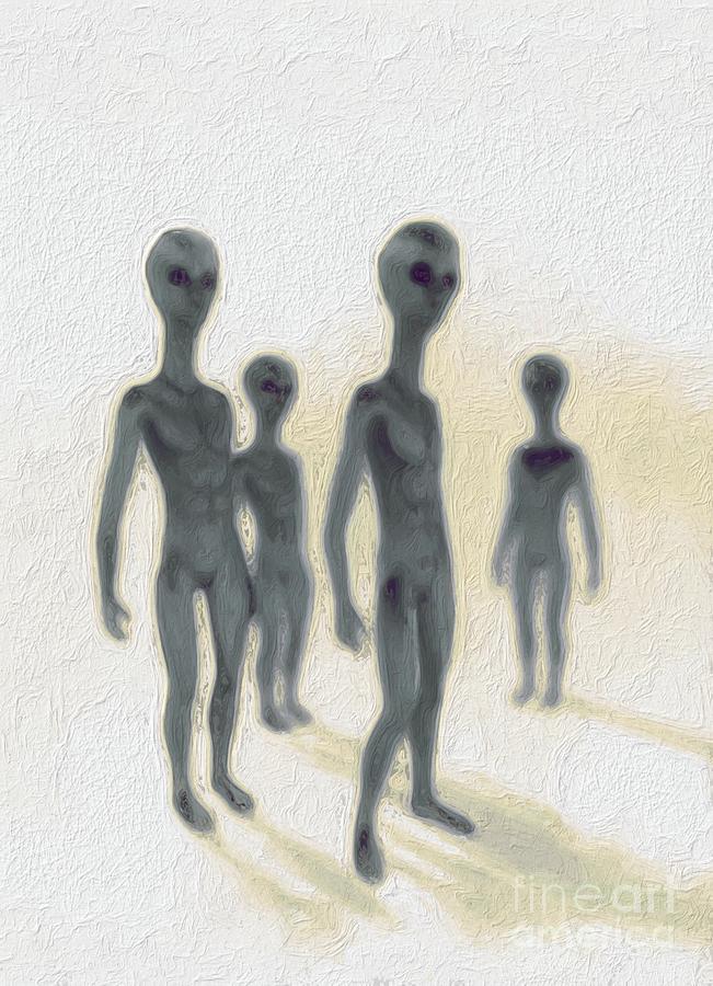 Alien Watchers Painting