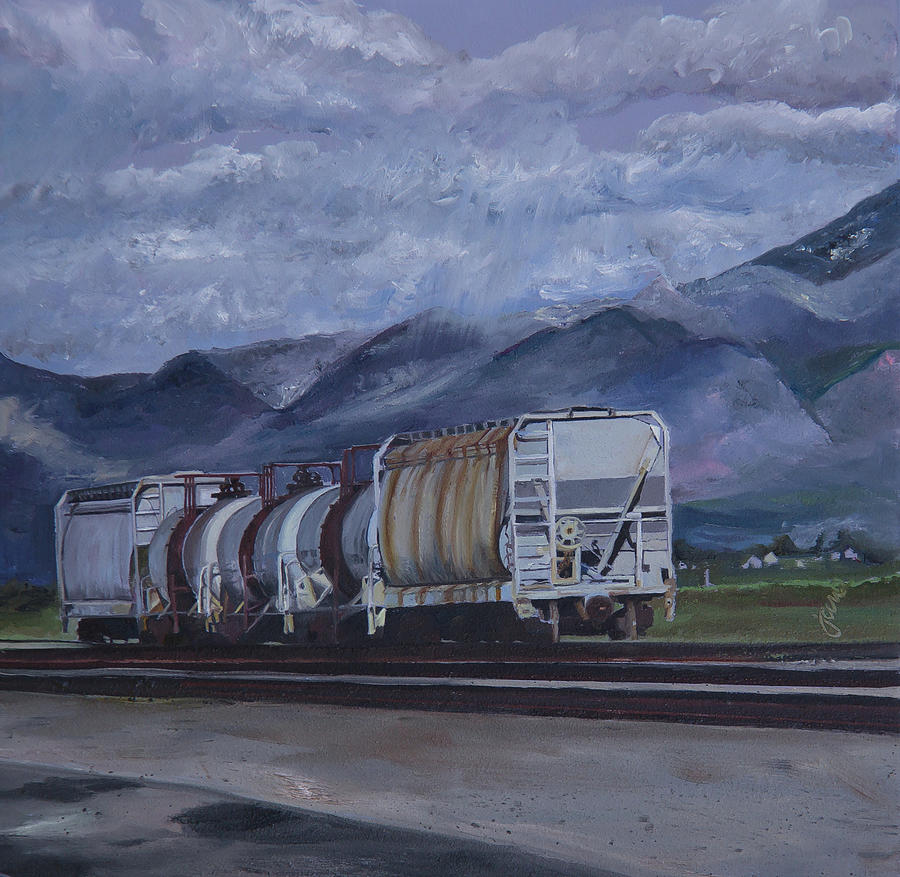 Train Painting - Movin On by Nila Jane Autry