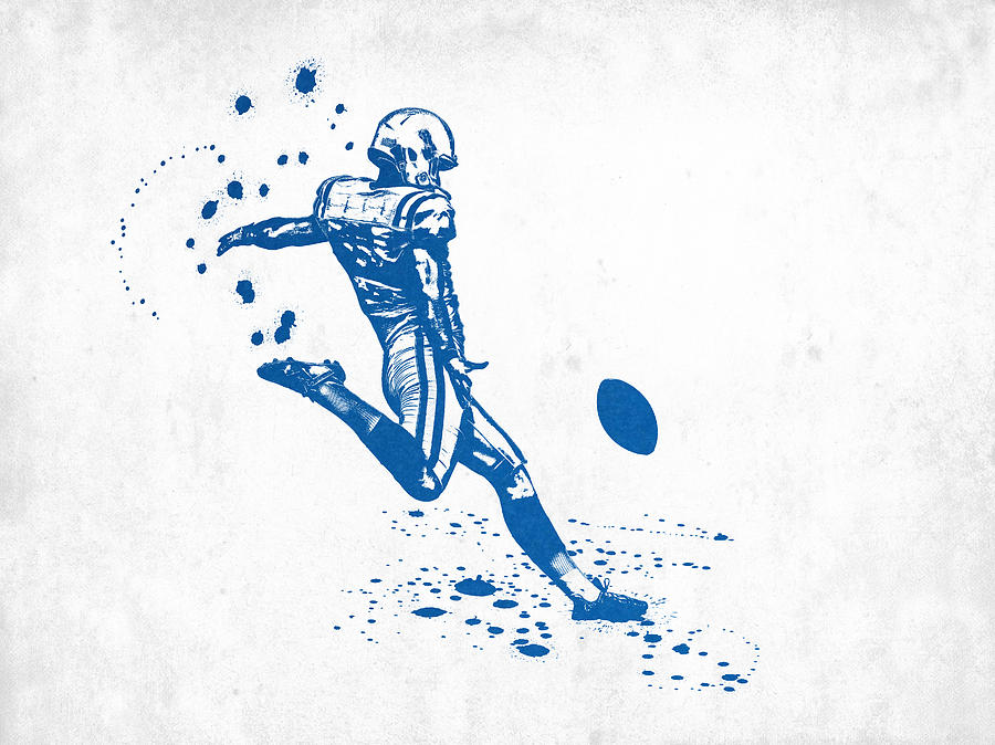American Football kicker. NFL player kicking the ball Digital Art by