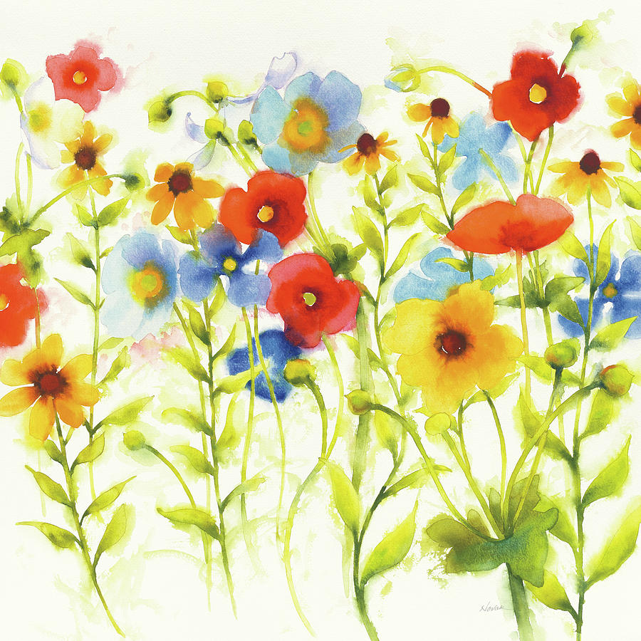 Flower Painting - Americana Meadow I #1 by Shirley Novak