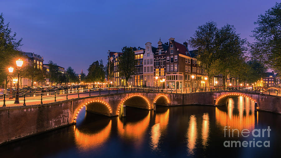 Amsterdam by Night #1 Photograph by Henk Meijer Photography