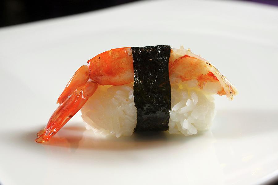 An Ebi Sushi: Nigiri Sushi With Prawns #1 Photograph by Jan Prerovsky