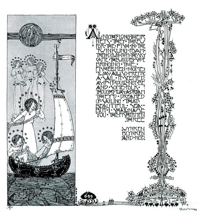 An Illustration For Wynken, Blynken #1 Drawing by Print Collector
