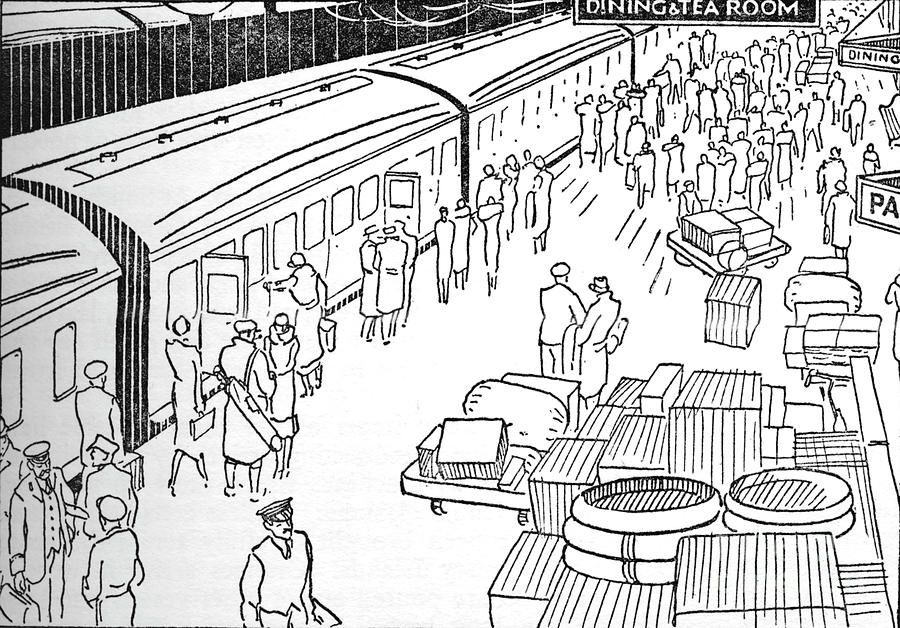 An Illusttration Of A 1930s Railway Drawing by Print Collector - Pixels