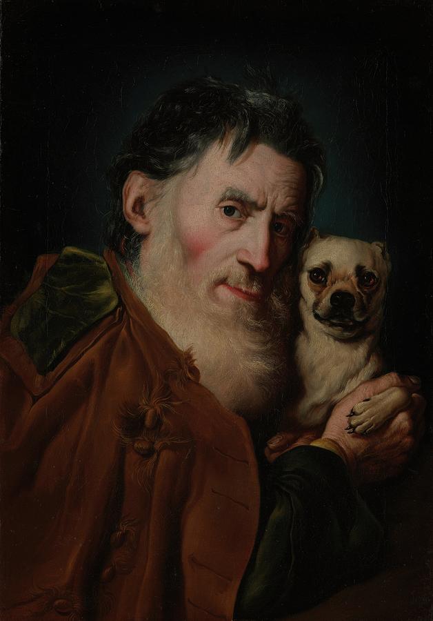 An Old Man With A Dog Painting by Giacomo Ceruti - Fine Art America