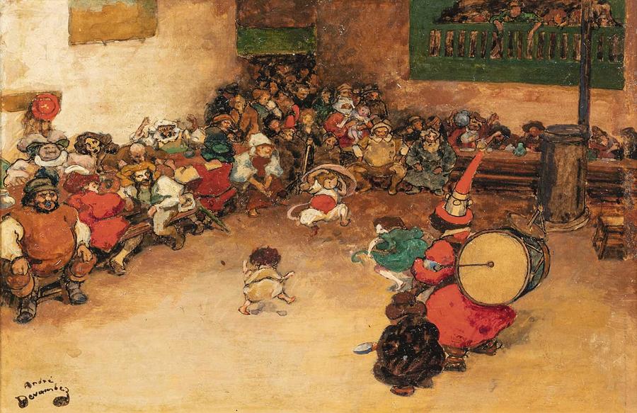 Andre Devambez 1867 - 1943 THE CLOWNS #1 Painting by Andre Devambez