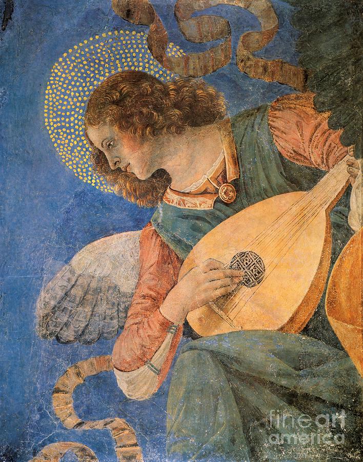 Melozzo da Forlì Music Making Angel Counted Cross Stitch Chart Pattern