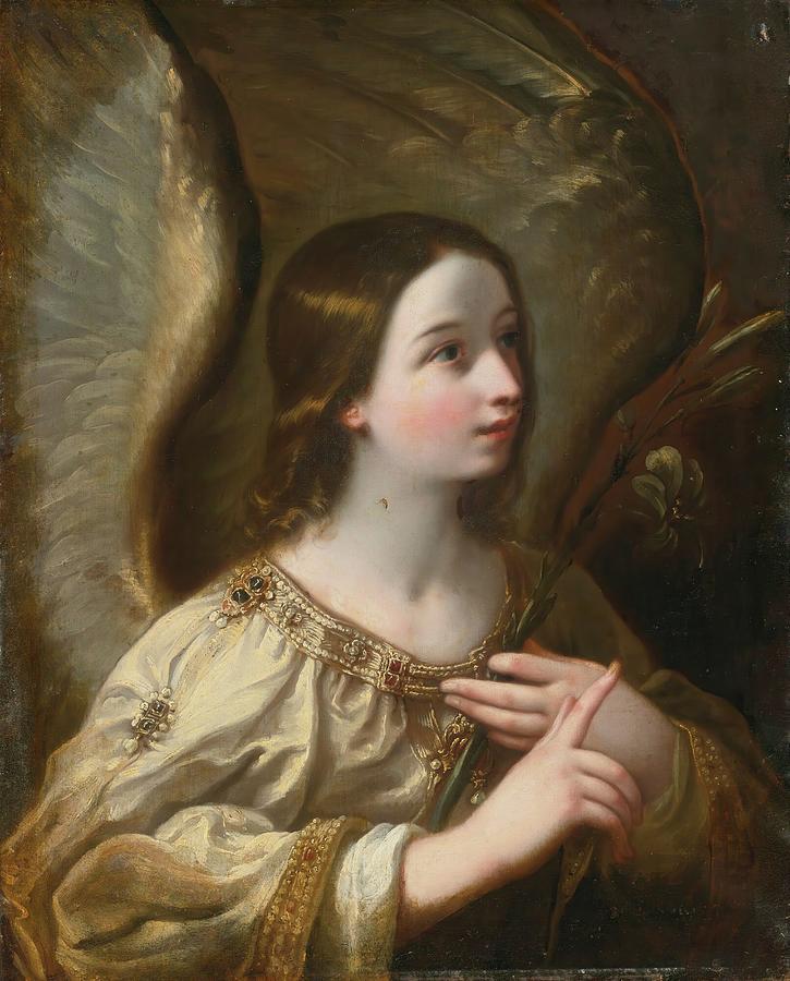 Angel Of The Annunciation Painting by Circle Of Guido Reni | Fine Art ...