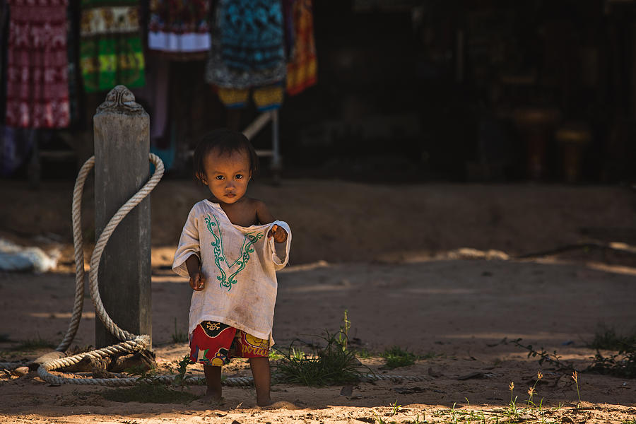 Documentary Photograph - Angkor Wat Child #1 by Timothy Lima