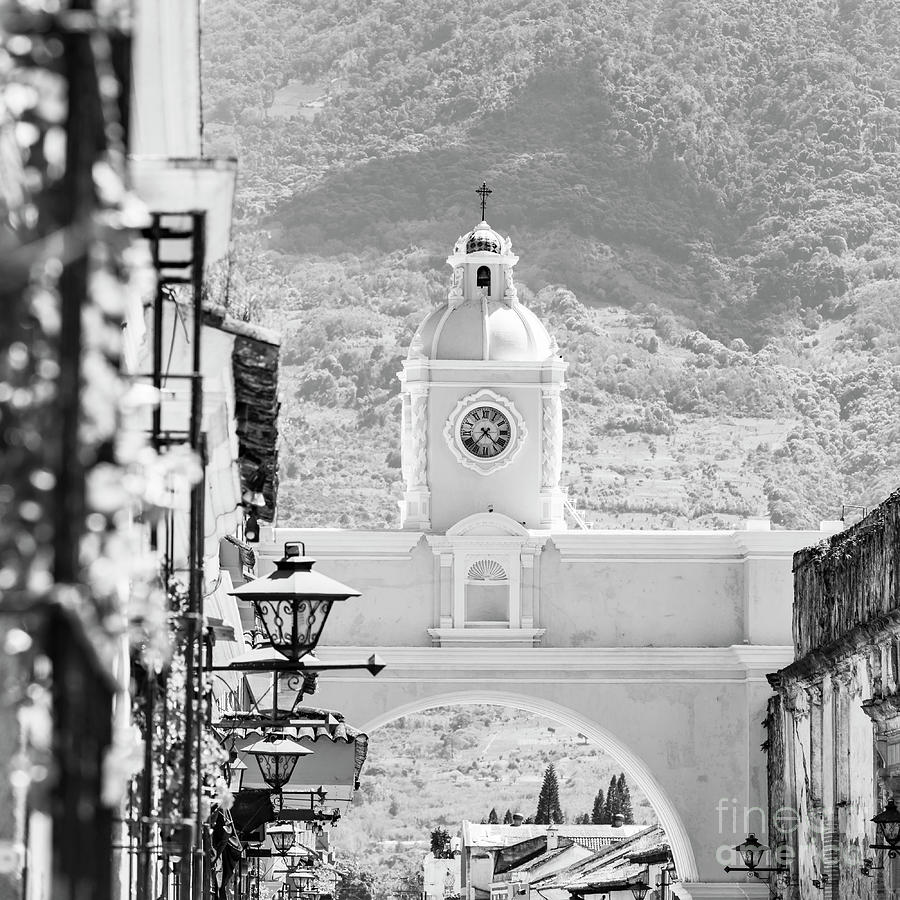 Architecture Photograph - Antigua Guatemala Black and White #1 by THP Creative