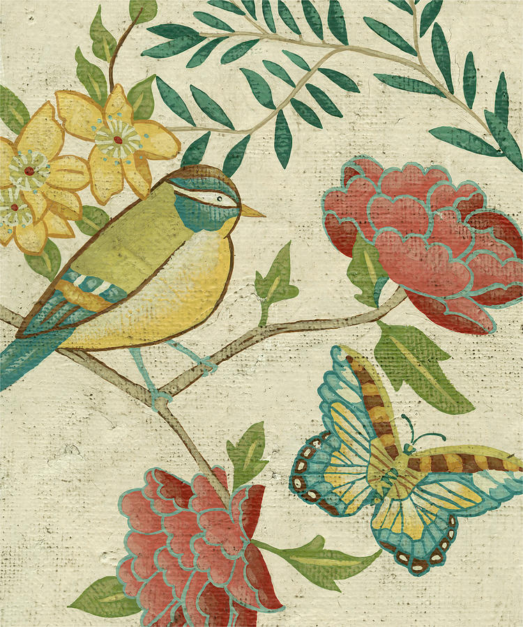 Canary Painting - Antique Aviary I #1 by Chariklia Zarris