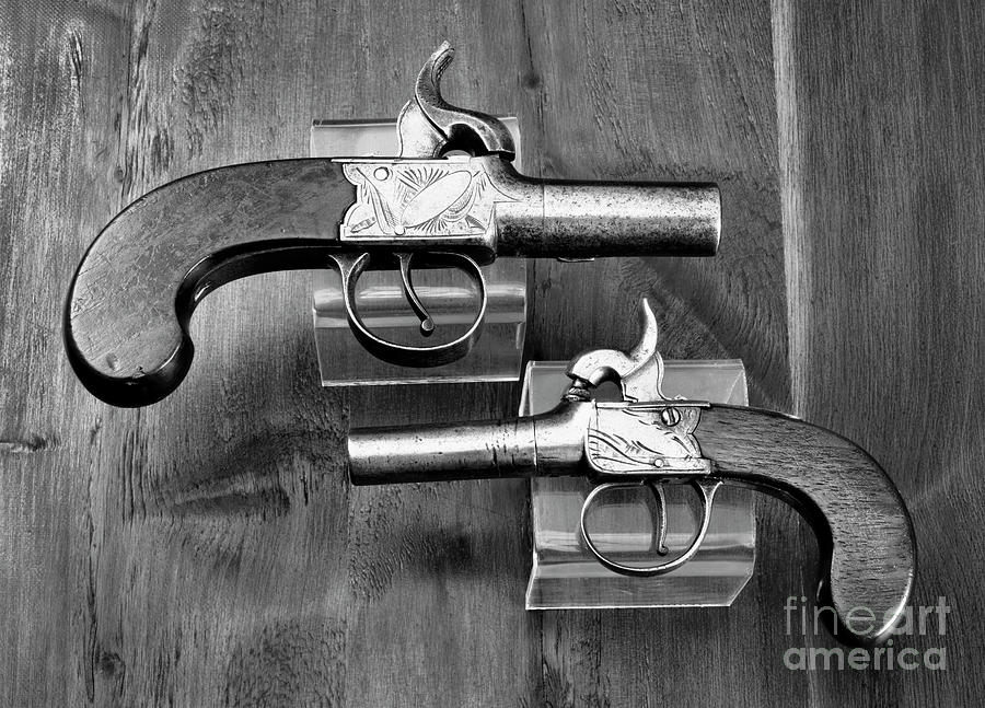 London Photograph - Antique English Percision Muff Pistols. #1 by W Scott McGill