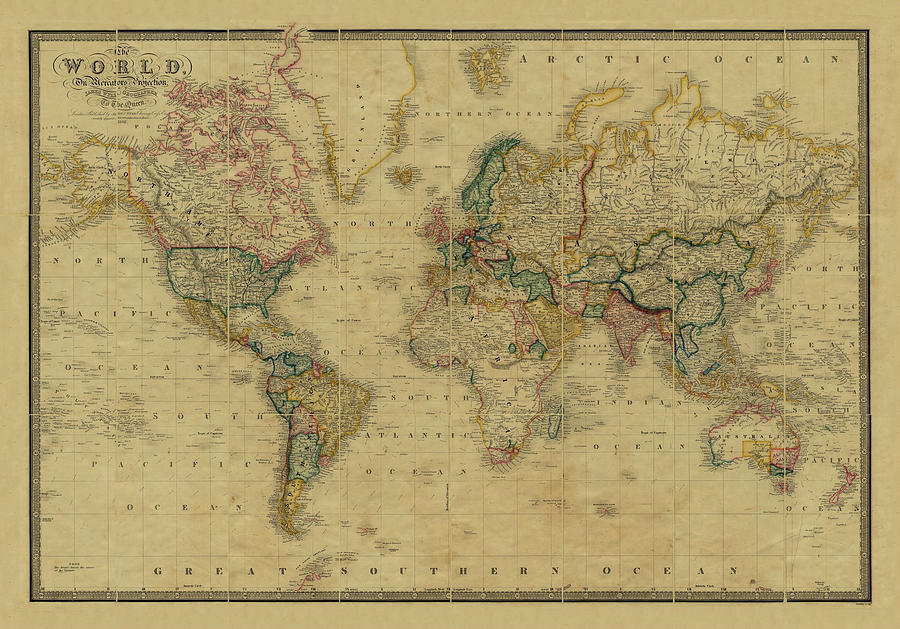 Antique World Map Old Cartographic Map Antique Maps Digital