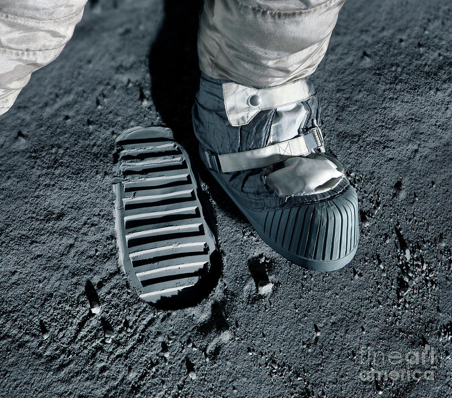 Space Photograph - Apollo Astronauts Bootprint On The Moon #1 by Detlev Van Ravenswaay/science Photo Library