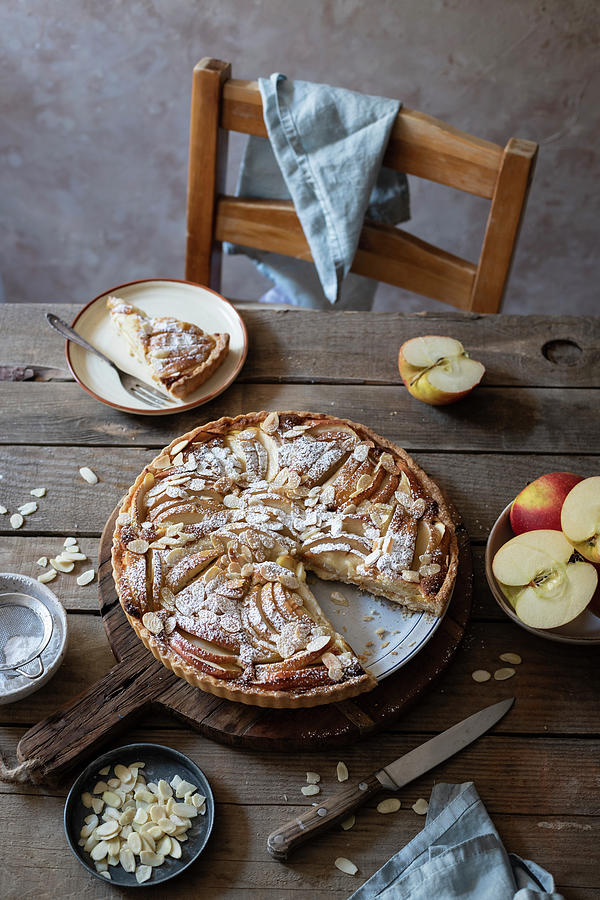 Apple And Frangipane Tart With Almond Flakes #1 Photograph by Zuzanna Ploch