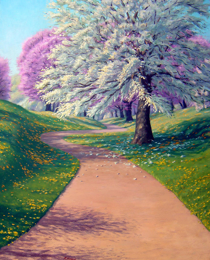 Nature Painting - Apple Blossom Trail by Rick Hansen