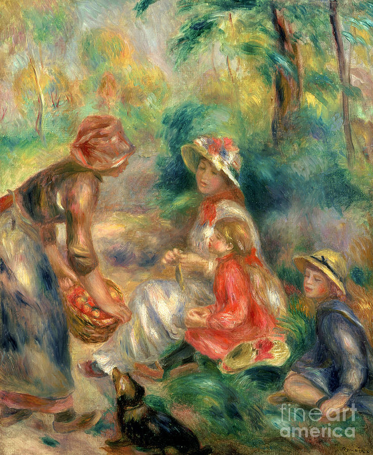 Apple Vendor Painting by Pierre Auguste Renoir