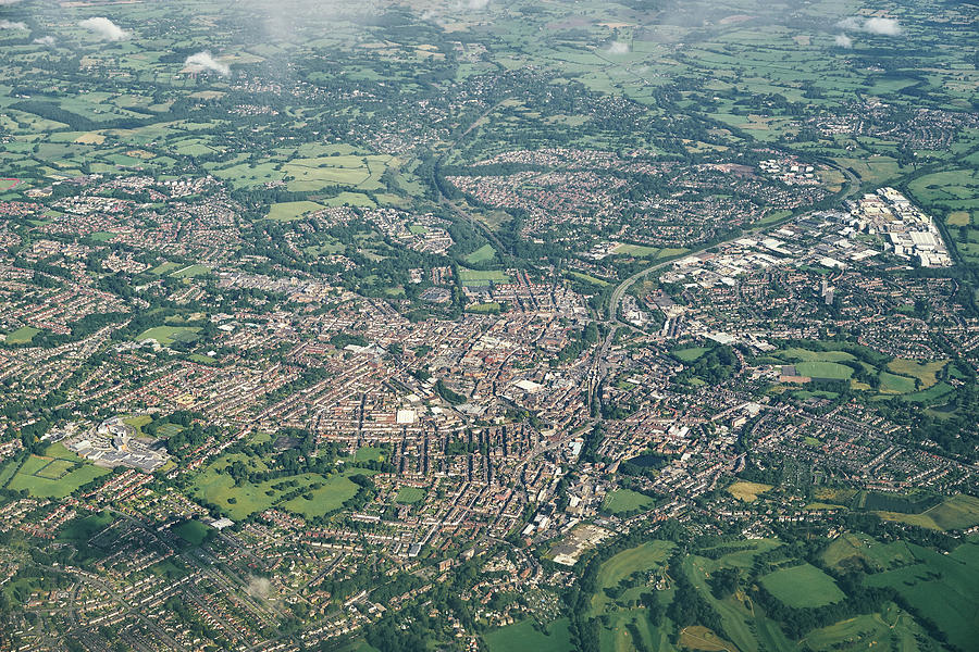 Landscape Digital Art - Approaching Manchester By Air, Yorkshire, Uk #1 by Gu