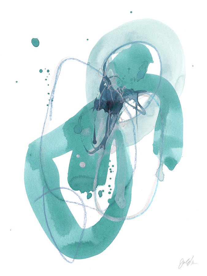 Abstract Painting - Aqua Orbit IIi #1 by June Erica Vess