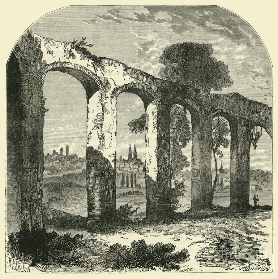 Aqueduct At Poitiers #1 Drawing by Print Collector
