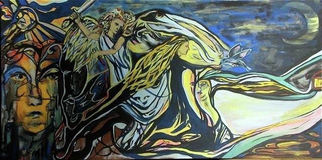 Hummingbird Painting - Archangel Michael #1 by Joy Beckler