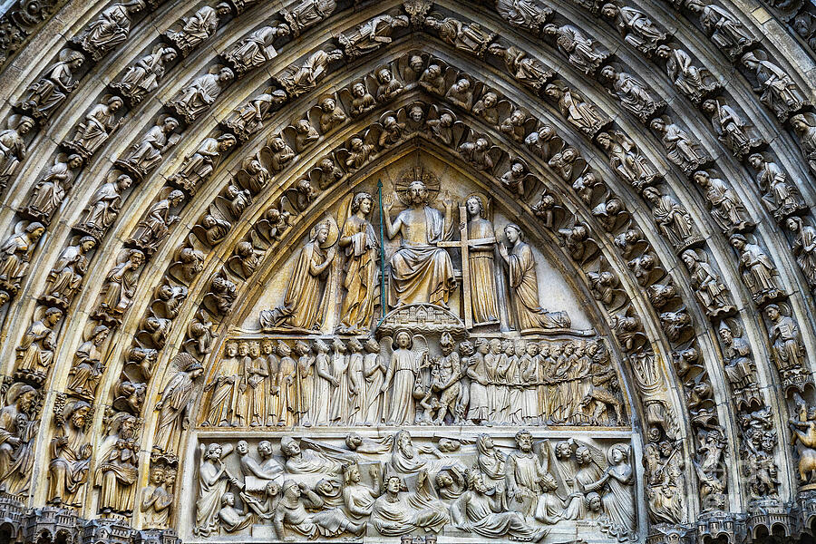 Architectural Details Cathedral Notre Dame De Paris France Photograph