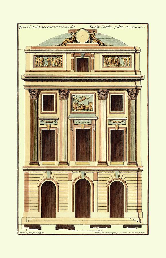 Architecture Painting - Architectural Facade II #1 by Deneufforge