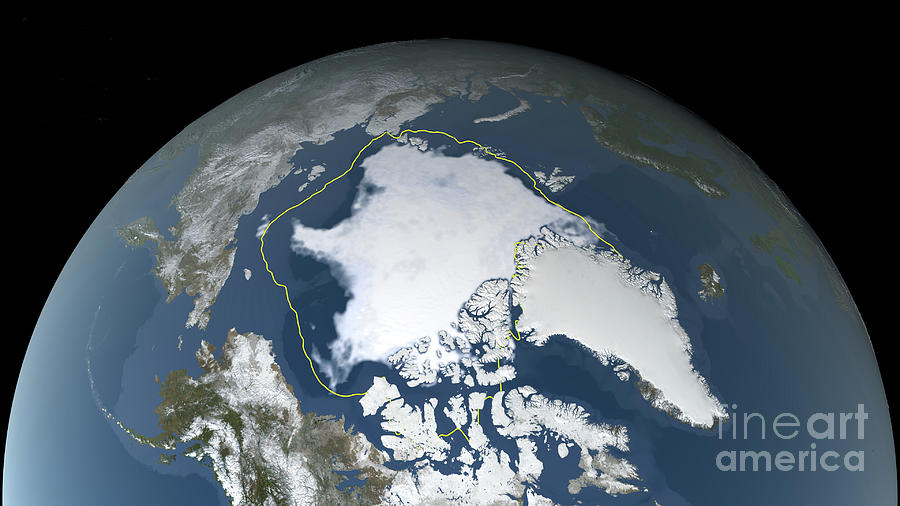 Arctic Ice Minimum Extent #1 Photograph by Nasa/science Photo Library