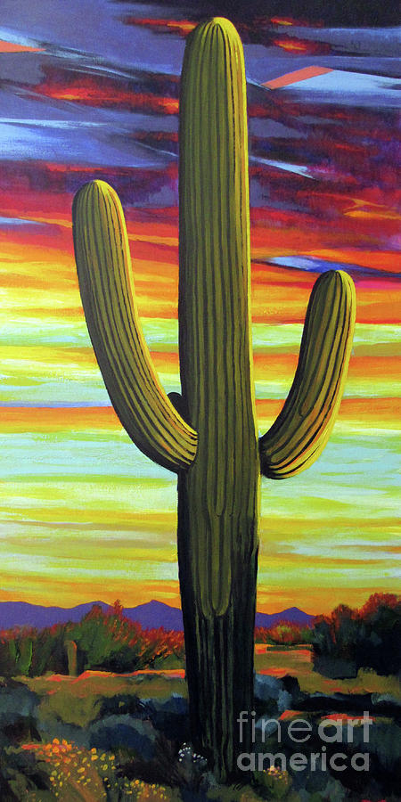 Arizona Sunset Painting By Michael Stoyanov