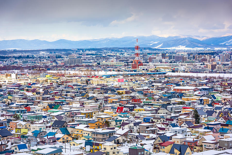 Winter Photograph - Asahikawa, Hokkaido, Japan Skyline #1 by Sean Pavone