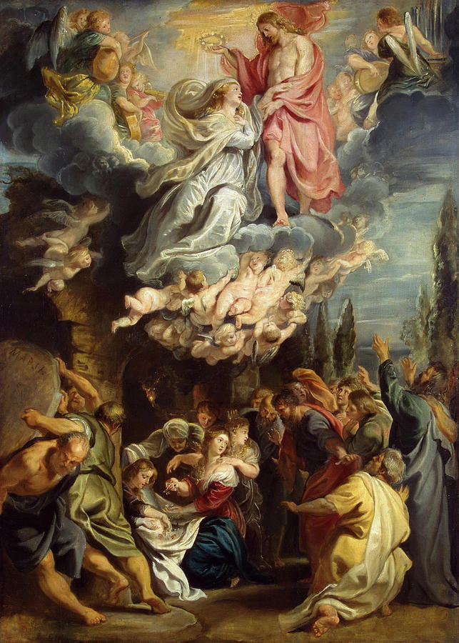 Madonna Painting - Ascension and Coronation of the Virgin #1 by Peter Paul Rubens