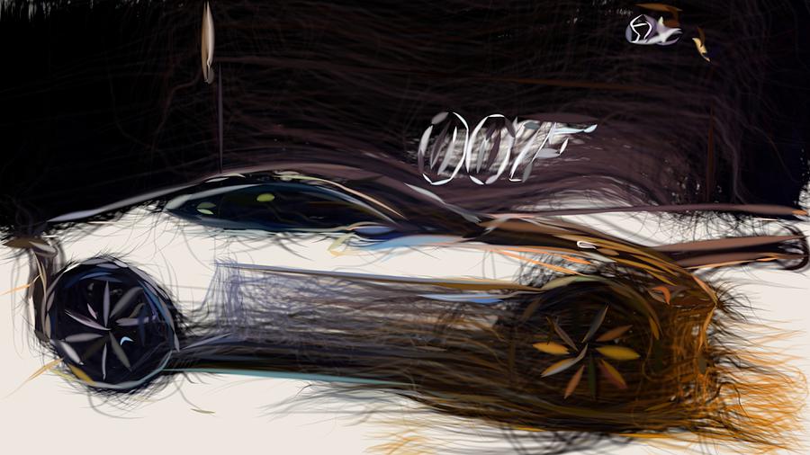 Aston Martin DB10 Spectre Drawing #2 Digital Art by CarsToon Concept
