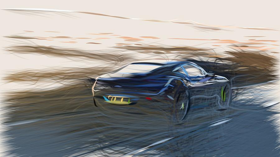 Aston Martin DB11 AMR Drawing #2 Digital Art by CarsToon Concept