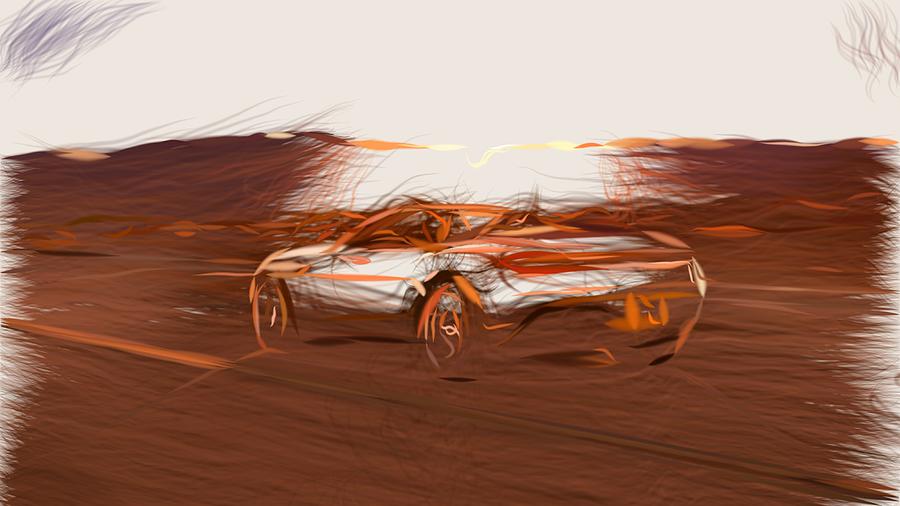 Aston Martin DB11 Volante Drawing #2 Digital Art by CarsToon Concept