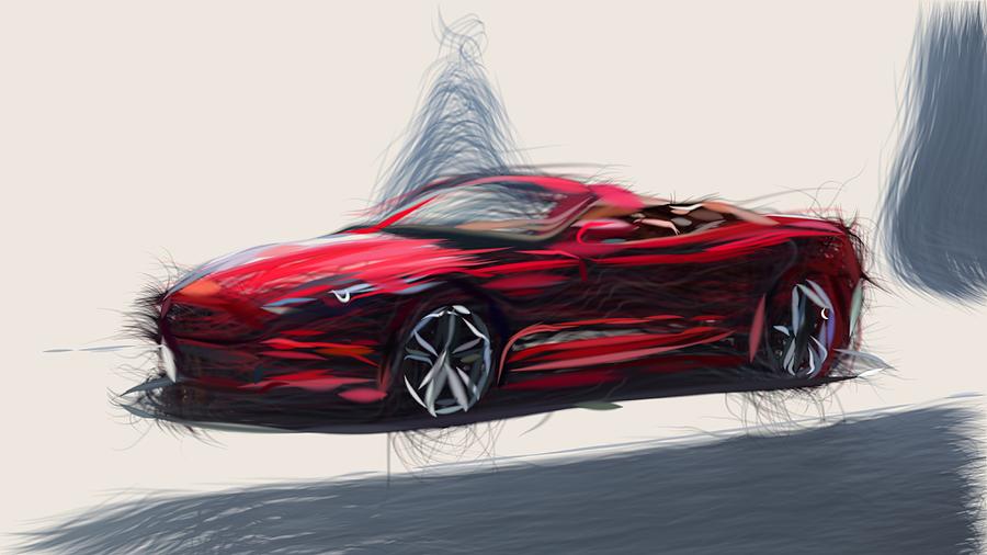 Aston Martin DBS Volante Draw Digital Art by CarsToon Concept